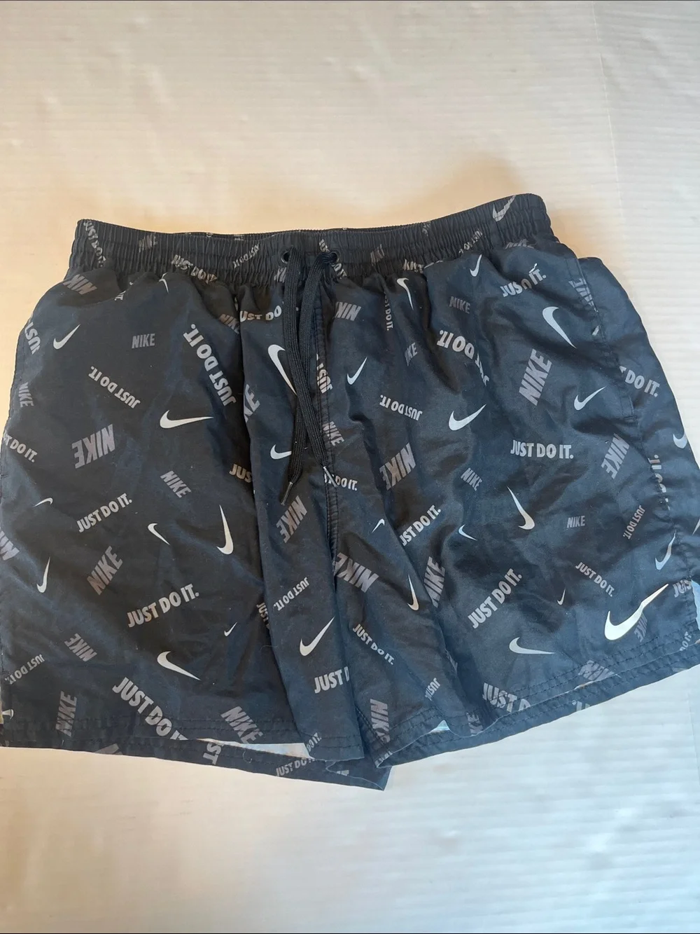 Nike Men’s Black Athletic Logo Print Shorts